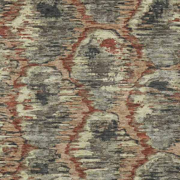 Homeroots 3' Black Charcoal And Silver Abstract Washable Area Rug For Indoor And Outdoor Spaces, Stylish Design 3' X 5' Polyester 586006