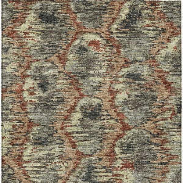 Homeroots 3' Black Charcoal And Silver Abstract Washable Area Rug For Indoor And Outdoor Spaces, Stylish Design 5' X 8' Polyester 586007