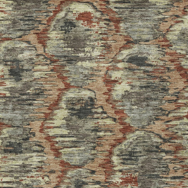 Homeroots 3' Black Charcoal And Silver Abstract Washable Area Rug For Indoor And Outdoor Spaces, Stylish Design 5' X 8' Polyester 586007