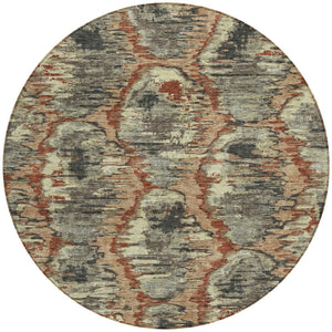 Homeroots 3' Black Charcoal And Silver Abstract Washable Area Rug For Indoor And Outdoor Spaces, Stylish Design 8' Round Polyester 586008