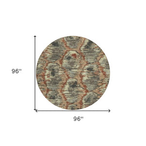 Homeroots 3' Black Charcoal And Silver Abstract Washable Area Rug For Indoor And Outdoor Spaces, Stylish Design 8' Round Polyester 586008