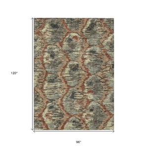 Homeroots 3' Black Charcoal And Silver Abstract Washable Area Rug For Indoor And Outdoor Spaces, Stylish Design 8' X 10' Polyester 586009