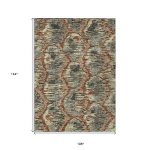 Homeroots 3' Black Charcoal And Silver Abstract Washable Area Rug For Indoor And Outdoor Spaces, Stylish Design 9' X 12' Polyester 586010