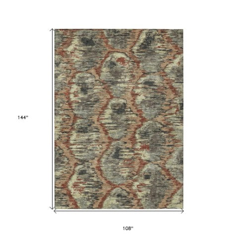 Homeroots 3' Black Charcoal And Silver Abstract Washable Area Rug For Indoor And Outdoor Spaces, Stylish Design 9' X 12' Polyester 586010