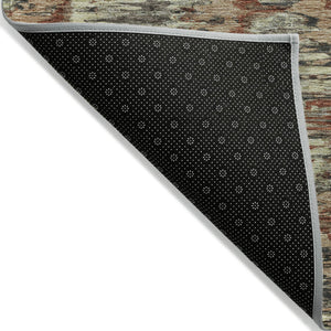 Homeroots 3' Black Charcoal And Silver Abstract Washable Area Rug For Indoor And Outdoor Spaces, Stylish Design 9' X 12' Polyester 586010