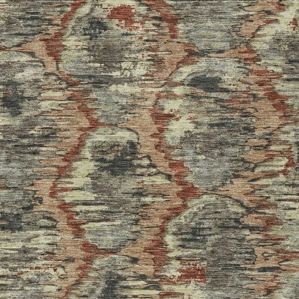 Homeroots 3' Black Charcoal And Silver Abstract Washable Area Rug For Indoor And Outdoor Spaces, Stylish Design 9' X 12' Polyester 586010