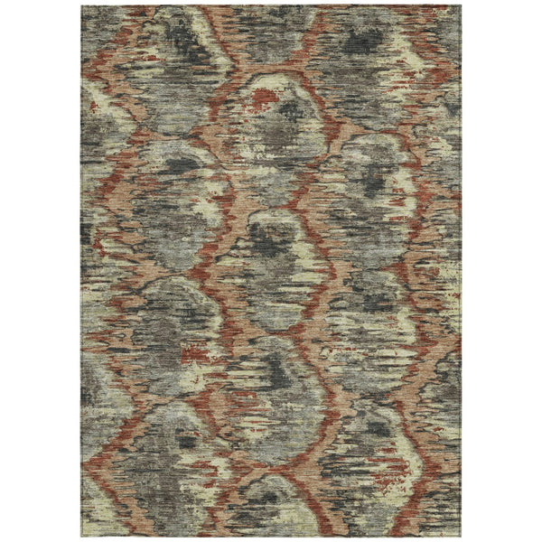 Homeroots 3' Black Charcoal And Silver Abstract Washable Area Rug For Indoor And Outdoor Spaces, Stylish Design 10' X 14' Polyester 586011