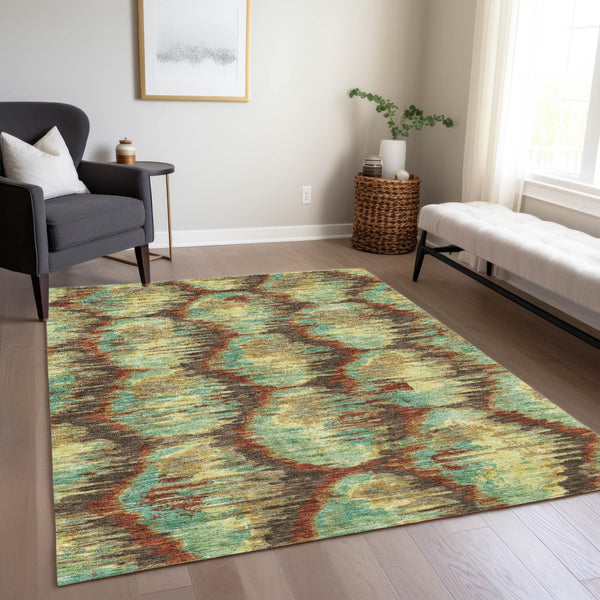 Homeroots 3' Black Charcoal And Silver Abstract Washable Area Rug For Indoor And Outdoor Spaces, Stylish Design 3' X 5' Polyester 586012