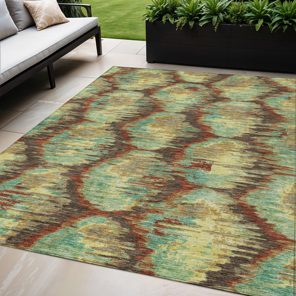 Homeroots 3' Black Charcoal And Silver Abstract Washable Area Rug For Indoor And Outdoor Spaces, Stylish Design 5' X 8' Polyester 586013