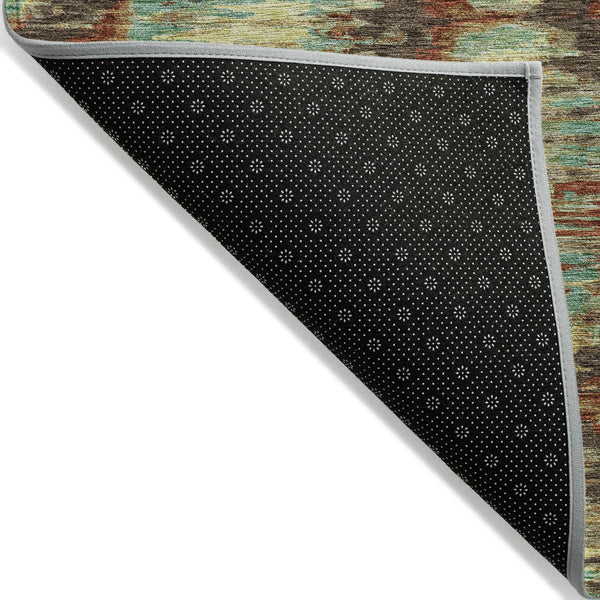 Homeroots 3' Black Charcoal And Silver Abstract Washable Area Rug For Indoor And Outdoor Spaces, Stylish Design 5' X 8' Polyester 586013