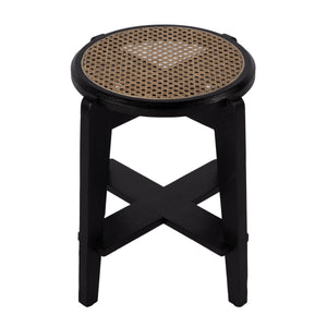 Butler Specialty Dryden Round Cane And Wood Backless Stool - Stylish Seating And Versatile Decor For Any Room Black,Natural Mango,Cane 5860140-butler