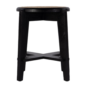 Butler Specialty Dryden Round Cane And Wood Backless Stool - Stylish Seating And Versatile Decor For Any Room Black,Natural Mango,Cane 5860140-butler