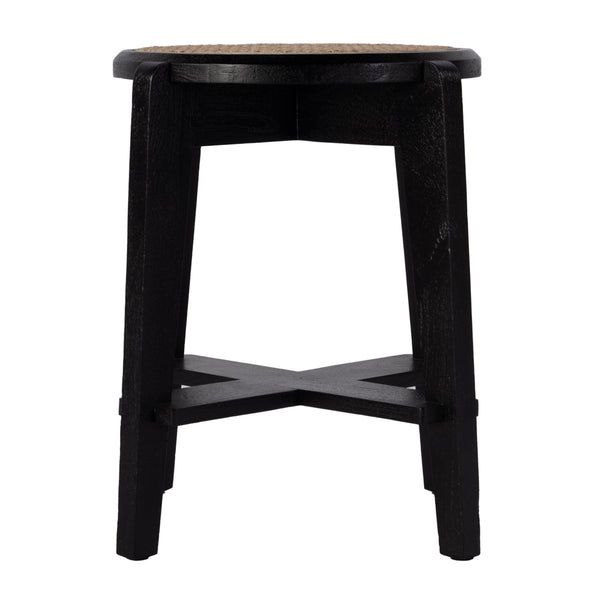 Butler Specialty Dryden Round Cane And Wood Backless Stool - Stylish Seating And Versatile Decor For Any Room Black,Natural Mango,Cane 5860140-butler