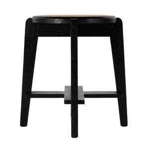 Butler Specialty Dryden Round Cane And Wood Backless Stool - Stylish Seating And Versatile Decor For Any Room Black,Natural Mango,Cane 5860140-butler