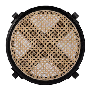 Butler Specialty Dryden Round Cane And Wood Backless Stool - Stylish Seating And Versatile Decor For Any Room Black,Natural Mango,Cane 5860140-butler