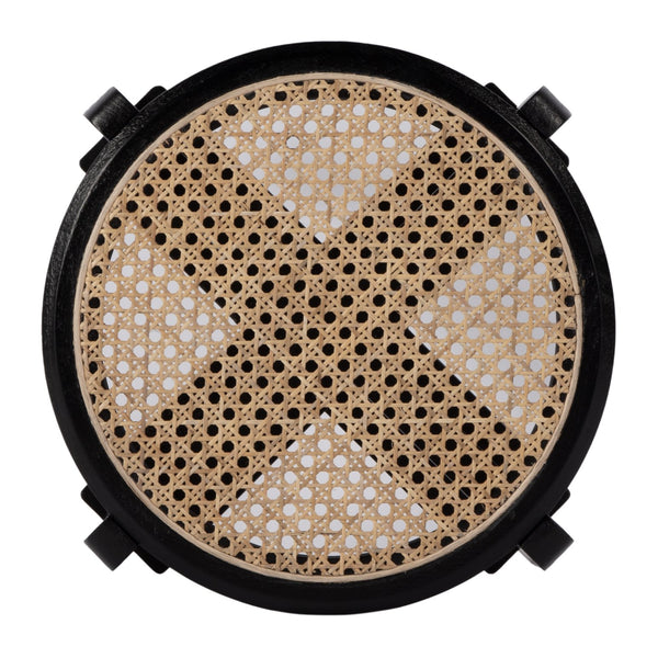 Butler Specialty Dryden Round Cane And Wood Backless Stool - Stylish Seating And Versatile Decor For Any Room Black,Natural Mango,Cane 5860140-butler