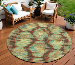 Homeroots 3' Black Charcoal And Silver Abstract Washable Area Rug For Indoor And Outdoor Spaces, Stylish Design 8' Round Polyester 586014