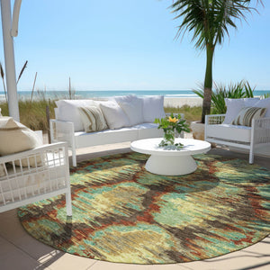 Homeroots 3' Black Charcoal And Silver Abstract Washable Area Rug For Indoor And Outdoor Spaces, Stylish Design 8' Round Polyester 586014