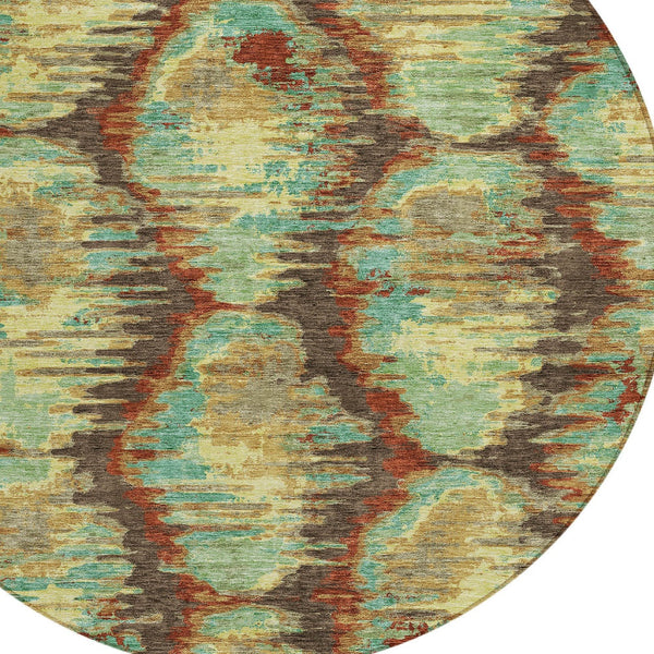 Homeroots 3' Black Charcoal And Silver Abstract Washable Area Rug For Indoor And Outdoor Spaces, Stylish Design 8' Round Polyester 586014