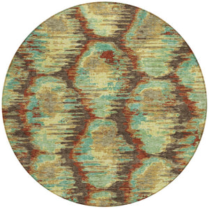 Homeroots 3' Black Charcoal And Silver Abstract Washable Area Rug For Indoor And Outdoor Spaces, Stylish Design 8' Round Polyester 586014