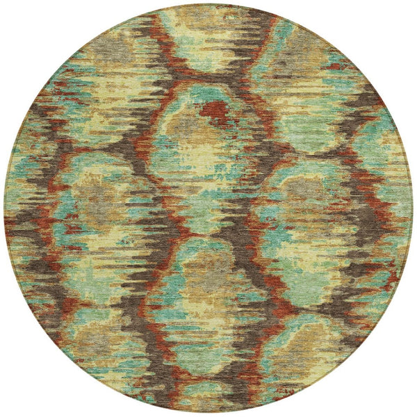 Homeroots 3' Black Charcoal And Silver Abstract Washable Area Rug For Indoor And Outdoor Spaces, Stylish Design 8' Round Polyester 586014