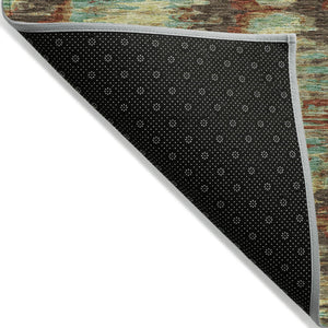 Homeroots 3' Black Charcoal And Silver Abstract Washable Area Rug For Indoor And Outdoor Spaces, Stylish Design 10' X 14' Polyester 586017