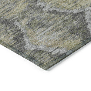 Homeroots 3' Black Charcoal And Silver Abstract Washable Area Rug For Indoor And Outdoor Spaces, Stylish Design 3' X 5' Polyester 586018