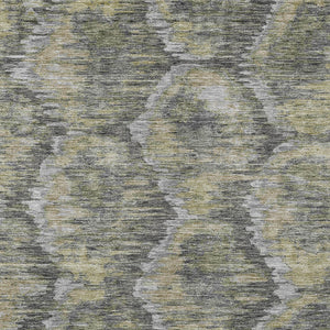 Homeroots 3' Black Charcoal And Silver Abstract Washable Area Rug For Indoor And Outdoor Spaces, Stylish Design 3' X 5' Polyester 586018