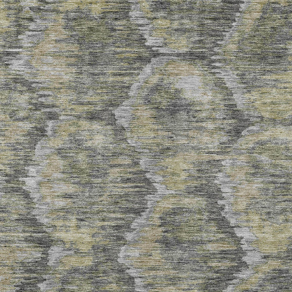 Homeroots 3' Black Charcoal And Silver Abstract Washable Area Rug For Indoor And Outdoor Spaces, Stylish Design 3' X 5' Polyester 586018