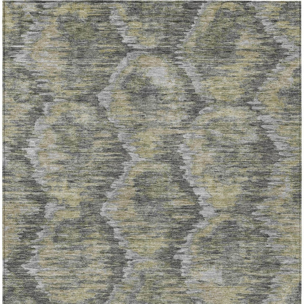Homeroots 3' Black Charcoal And Silver Abstract Washable Area Rug For Indoor And Outdoor Spaces, Stylish Design 5' X 8' Polyester 586019