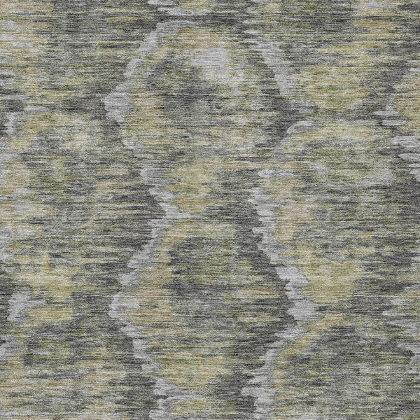 Homeroots 3' Black Charcoal And Silver Abstract Washable Area Rug For Indoor And Outdoor Spaces, Stylish Design 5' X 8' Polyester 586019