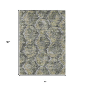 Homeroots 3' Black Charcoal And Silver Abstract Washable Area Rug For Indoor And Outdoor Spaces, Stylish Design 8' X 10' Polyester 586021