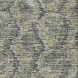 Homeroots 3' Black Charcoal And Silver Abstract Washable Area Rug For Indoor And Outdoor Spaces, Stylish Design 8' X 10' Polyester 586021