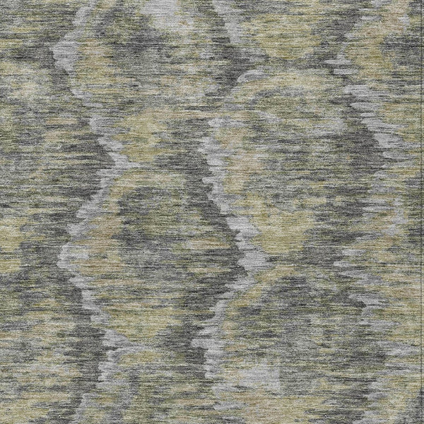 Homeroots 3' Black Charcoal And Silver Abstract Washable Area Rug For Indoor And Outdoor Spaces, Stylish Design 8' X 10' Polyester 586021
