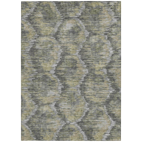 Homeroots 3' Black Charcoal And Silver Abstract Washable Area Rug For Indoor And Outdoor Spaces, Stylish Design 9' X 12' Polyester 586022