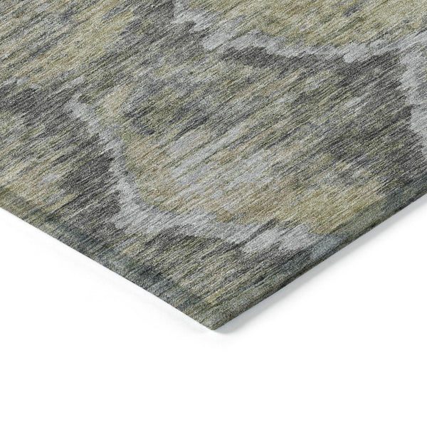 Homeroots 3' Black Charcoal And Silver Abstract Washable Area Rug For Indoor And Outdoor Spaces, Stylish Design 9' X 12' Polyester 586022