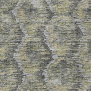 Homeroots 3' Black Charcoal And Silver Abstract Washable Area Rug For Indoor And Outdoor Spaces, Stylish Design 10' X 14' Polyester 586023