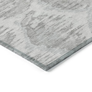 Homeroots 3' Black Charcoal And Silver Abstract Washable Area Rug For Indoor And Outdoor Spaces, Stylish Design 5' X 8' Polyester 586025
