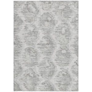 Homeroots 3' Black Charcoal And Silver Abstract Washable Area Rug For Indoor And Outdoor Spaces, Stylish Design 9' X 12' Polyester 586028