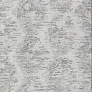 Homeroots 3' Black Charcoal And Silver Abstract Washable Area Rug For Indoor And Outdoor Spaces, Stylish Design 10' X 14' Polyester 586029