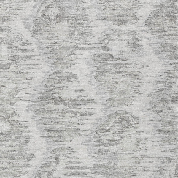 Homeroots 3' Black Charcoal And Silver Abstract Washable Area Rug For Indoor And Outdoor Spaces, Stylish Design 10' X 14' Polyester 586029