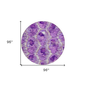 Homeroots 3' Black Charcoal And Silver Abstract Washable Area Rug For Indoor And Outdoor Spaces, Stylish Design 8' Round Polyester 586032