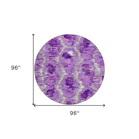 Homeroots 3' Black Charcoal And Silver Abstract Washable Area Rug For Indoor And Outdoor Spaces, Stylish Design 8' Round Polyester 586032