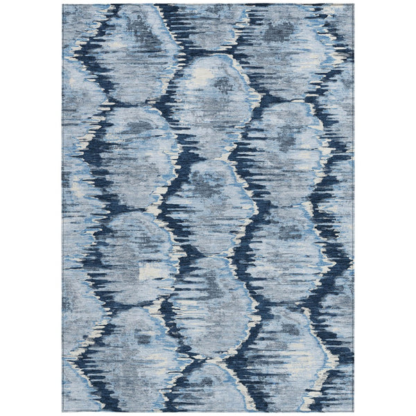 Homeroots 3' Black Charcoal And Silver Abstract Washable Area Rug For Indoor And Outdoor Spaces, Stylish Design 3' X 5' Polyester 586036