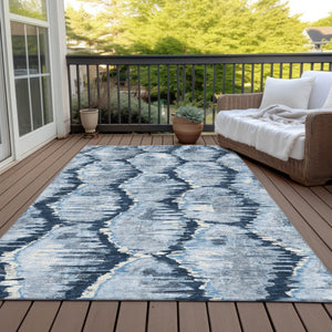 Homeroots 3' Black Charcoal And Silver Abstract Washable Area Rug For Indoor And Outdoor Spaces, Stylish Design 3' X 5' Polyester 586036