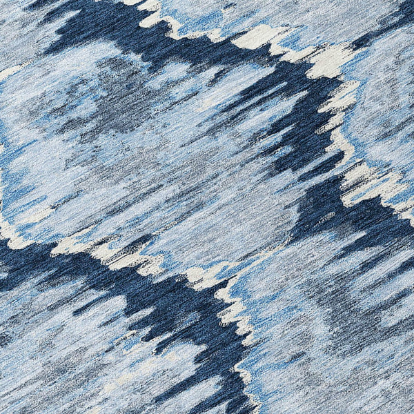 Homeroots 3' Black Charcoal And Silver Abstract Washable Area Rug For Indoor And Outdoor Spaces, Stylish Design 3' X 5' Polyester 586036