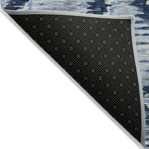 Homeroots 3' Black Charcoal And Silver Abstract Washable Area Rug For Indoor And Outdoor Spaces, Stylish Design 5' X 8' Polyester 586037