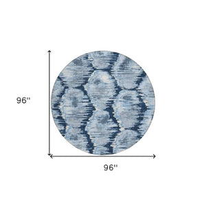 Homeroots 3' Black Charcoal And Silver Abstract Washable Area Rug For Indoor And Outdoor Spaces, Stylish Design 8' Round Polyester 586038