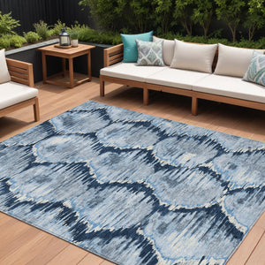 Homeroots 3' Black Charcoal And Silver Abstract Washable Area Rug For Indoor And Outdoor Spaces, Stylish Design 8' X 10' Polyester 586039