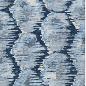 Homeroots 3' Black Charcoal And Silver Abstract Washable Area Rug For Indoor And Outdoor Spaces, Stylish Design 8' X 10' Polyester 586039